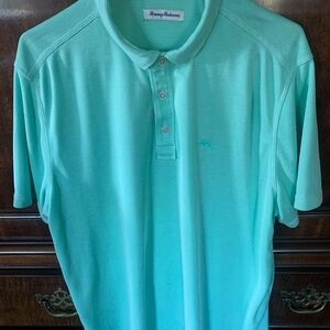 Men’s Size Lg Tommy Bahama SS Polo Style Shirt Mint Green Great for Golf. Clean